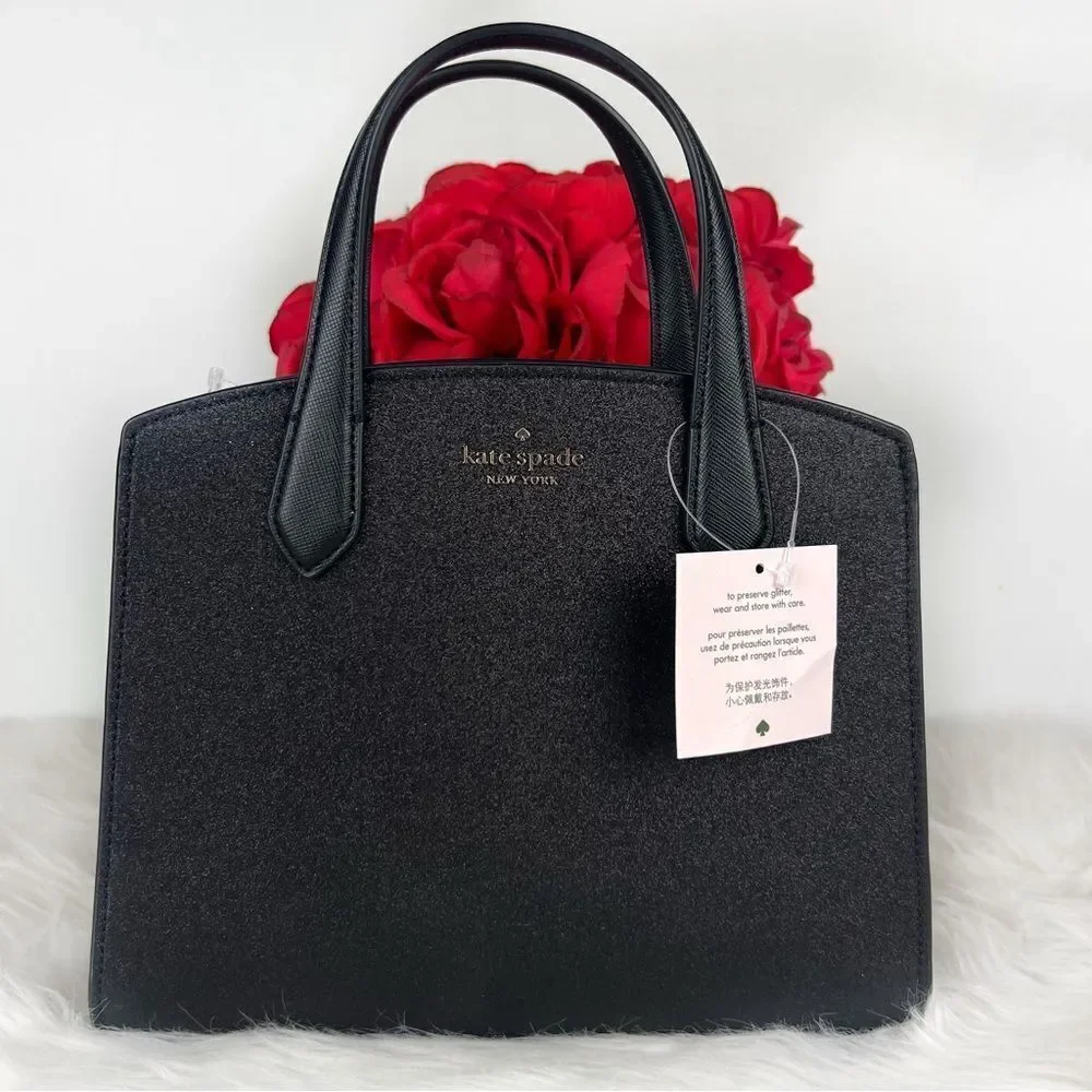 ♥️ NWT kate spade black shimmer satchel ♥️